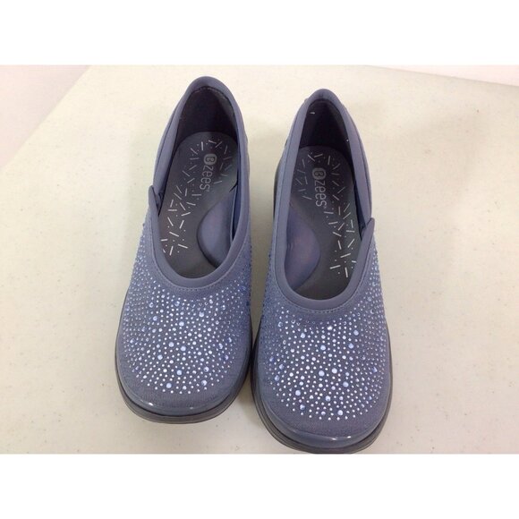BZees Shoes Slip On Loafer Comfort Rhinestones Womens 9 New - Picture 2 of 8